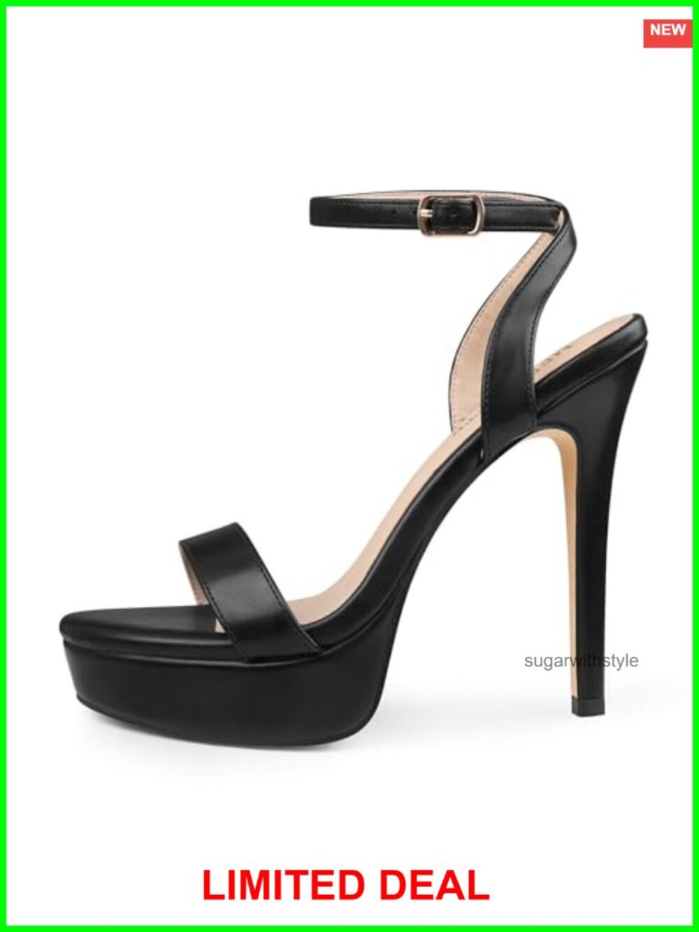 Women's Open Toe Stiletto High Heels Strappy Ankle Strap Sandal